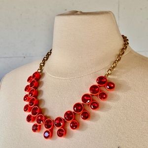 J Crew double Brûlée red/orange necklace